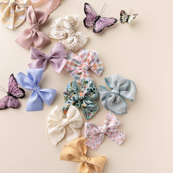 Smokey Lavender | Pigtail Set - Ribbon Bow