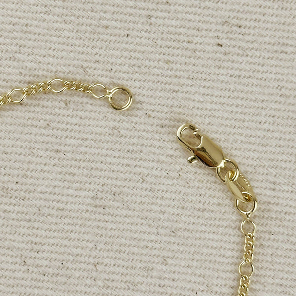 18k Gold Filled Rounded Figaro Chain Bracelet - Lulu Bella Boutique