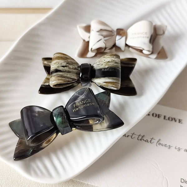 Sweet Bow Acetate Hair Clip – Double-Layer Side_CWAHA07201: Red / (OS) 1 - Lulu Bella Boutique