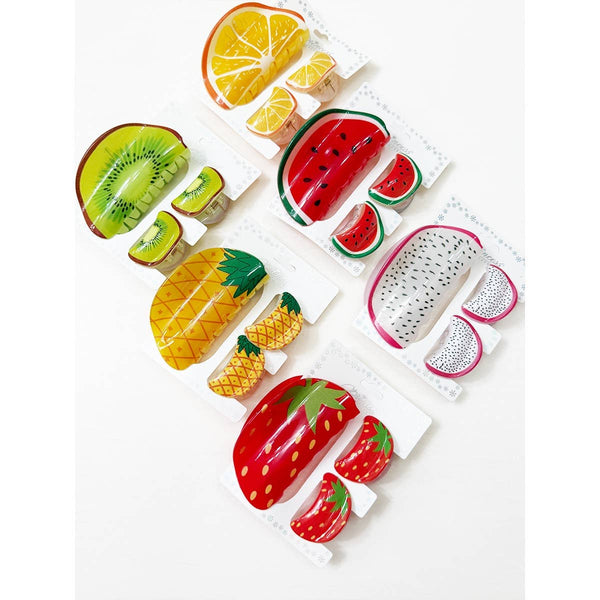 Fruit Theme Hair Trio Claw Set: MIX COLOR / ONE(12) - Lulu Bella Boutique