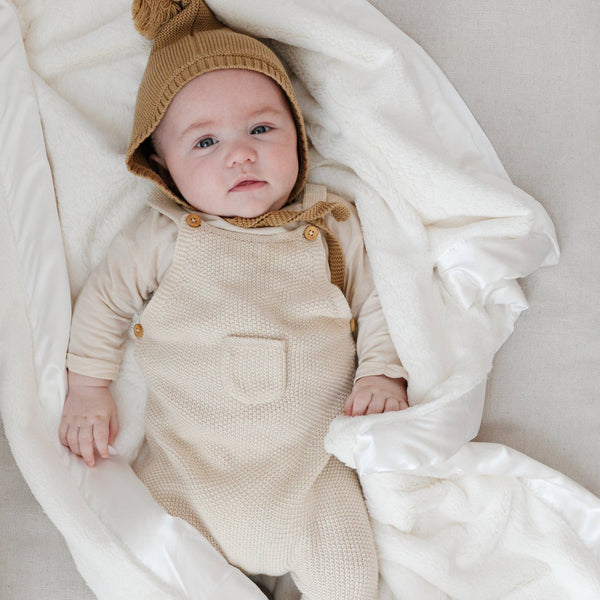 SATIN BORDER RECEIVING BLANKETS: Gray - Lulu Bella Boutique