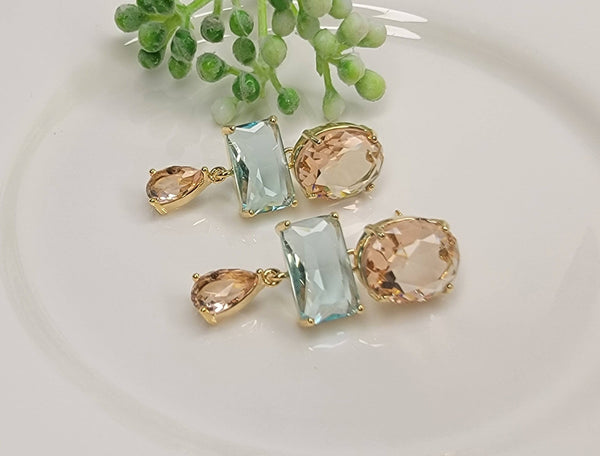 Handmade Semi-precious Stone Dangle Earrings