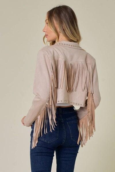 Fringe Stud Jacket - Lulu Bella Boutique