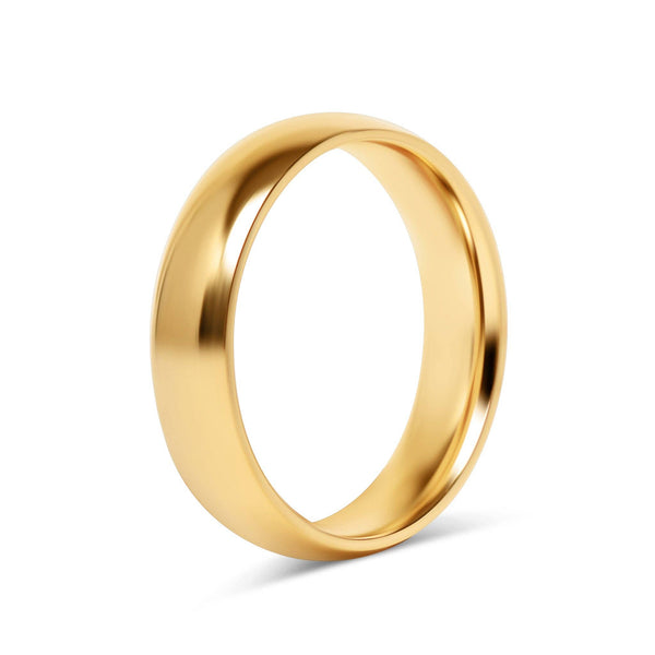 Stainless Steel Blank Gold Ring: 8 / 4mm