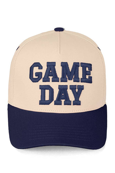 C.C GAME DAY Embroidered Cotton Baseball Cap: Navy - Lulu Bella Boutique