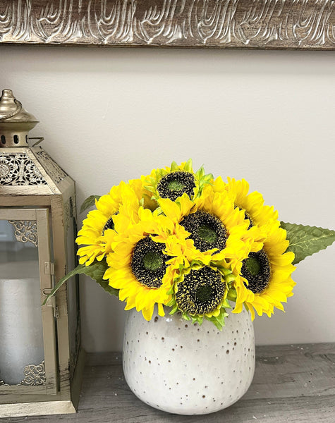 9 Stem Bundle-Artificial Sunflower-Vibrant Yellow