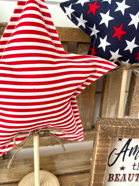 2pc. Rustic 4th of July Star Set - Large Star - Lulu Bella Boutique