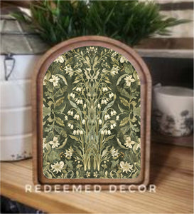 Arch Top Dark Green Morris Framed Art - Lulu Bella Boutique