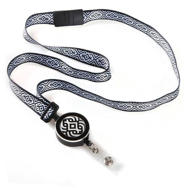 Scroll Ribbon Lanyard with Detachable Reel - Lulu Bella Boutique