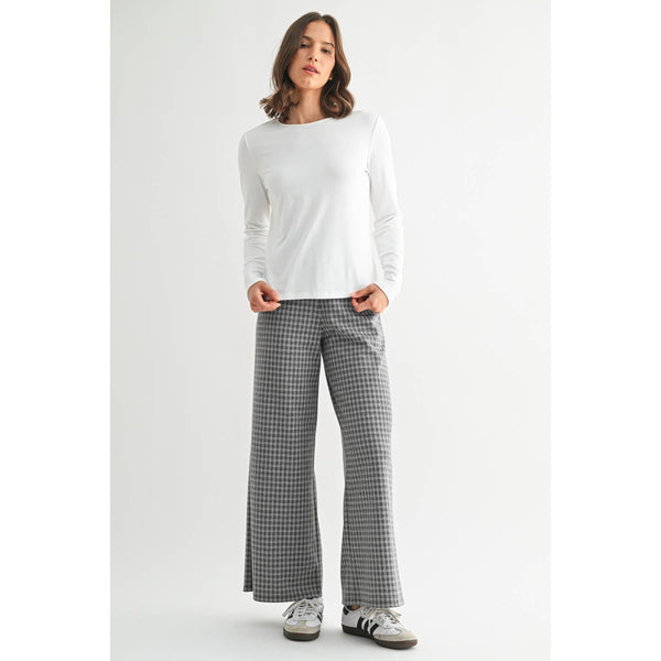 ROUND NECK LONG SLEEVE KNIT TOP: Ivory / S-M-L(2-2-2) - Lulu Bella Boutique