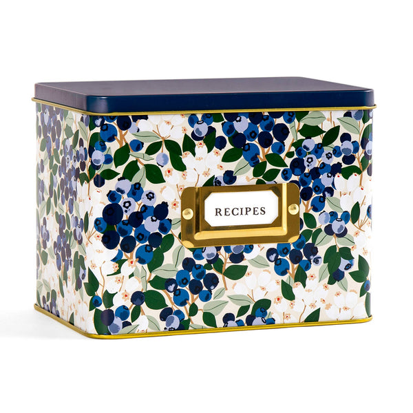 Blueberry Field Tin Recipe Box - Lulu Bella Boutique