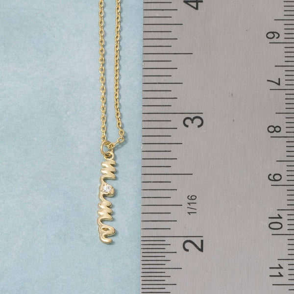 14K Gold Dipped Mama Script Pendant Necklace: GD - Lulu Bella Boutique