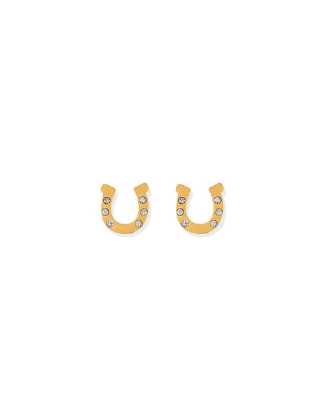 Screwback Stud Earrings - Horseshoe Gold