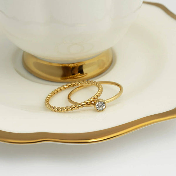 14K Gold Filled PLUS™ Braided Spacer Ring: Gold / 8