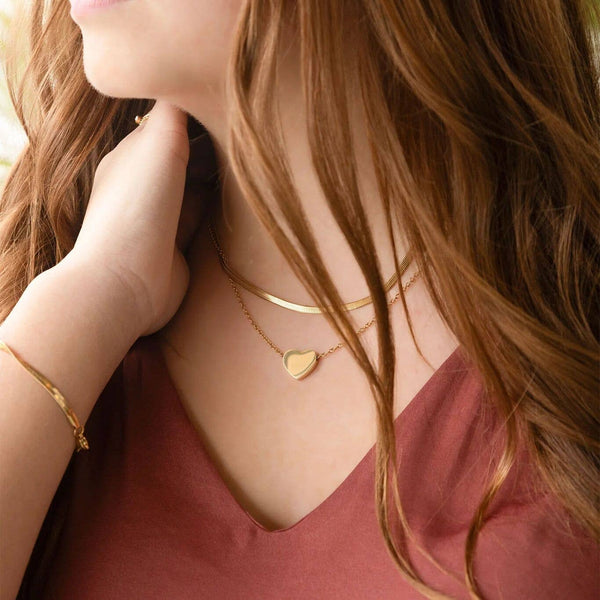 14K Gold Filled PLUS™ Blank Heart Necklace: Gold