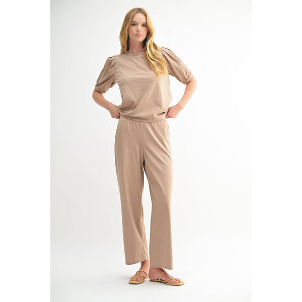 KNIT PANTS: Taupe - Lulu Bella Boutique