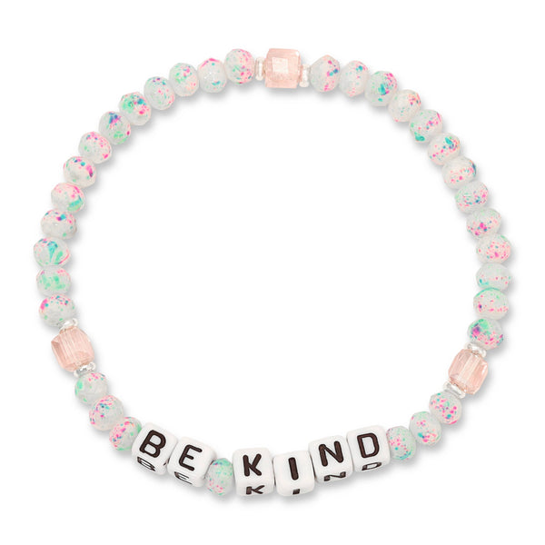 Kids Colorful Words Beaded Stretch Bracelets: Sisters - Midnight Blue - Lulu Bella Boutique