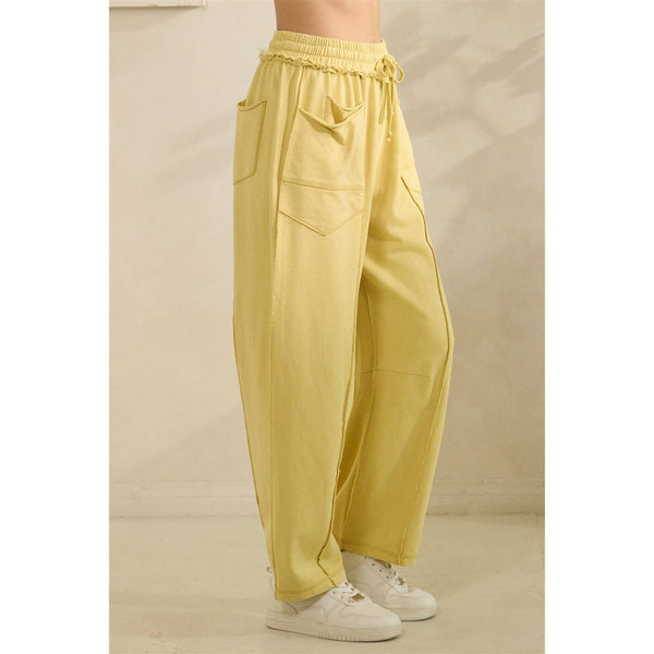 Cropped Lounge Set: Yellow / M - Lulu Bella Boutique