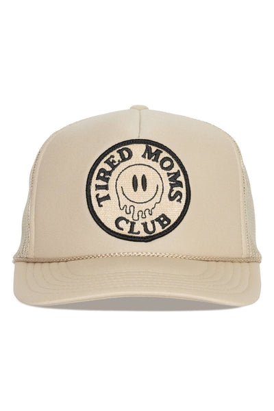 Tired Moms Club Trucker Hat in Tan - Lulu Bella Boutique