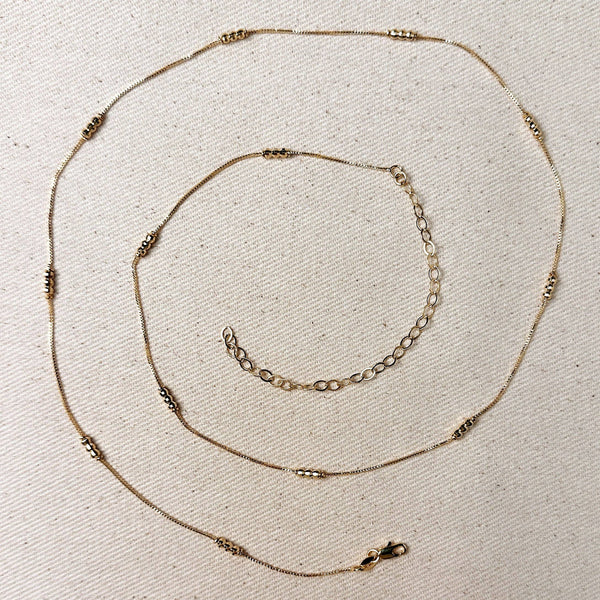 18k Gold Filled Bead Detailed Belly Chain - Lulu Bella Boutique