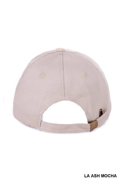 City Logo Embroidered Monogram Baseball Cap Hat: NY ASH MOCHA / 1 (ONE SIZE) - Lulu Bella Boutique