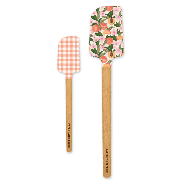 Peach Blossom Silicone Kitchen Spatulas - Set of 2 - Lulu Bella Boutique