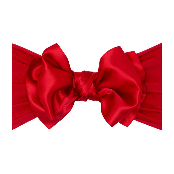 Baby Bling® Satin FAB® soft nylon headband with satin bow: Mushroom - Lulu Bella Boutique