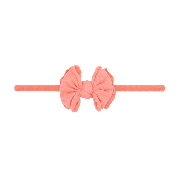 Baby Bling® Baby FAB® Skinny soft nylon bow headband: Dusty Blue - Lulu Bella Boutique