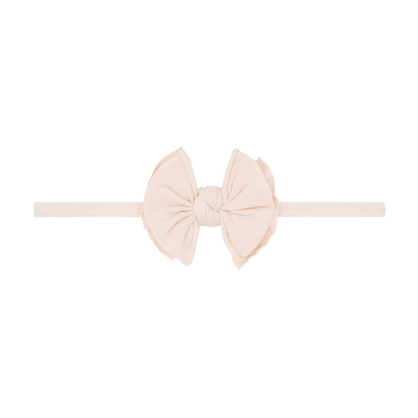 Baby Bling® Baby FAB® Skinny soft nylon bow headband: Dusty Blue - Lulu Bella Boutique