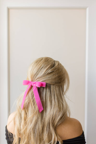 Grace & Grandeur Alice Short Bow Barrette: Dusty Mauve