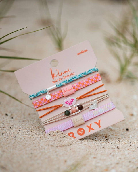 Roxy Pink Tropics- Hair Tie Bracelet: Medium