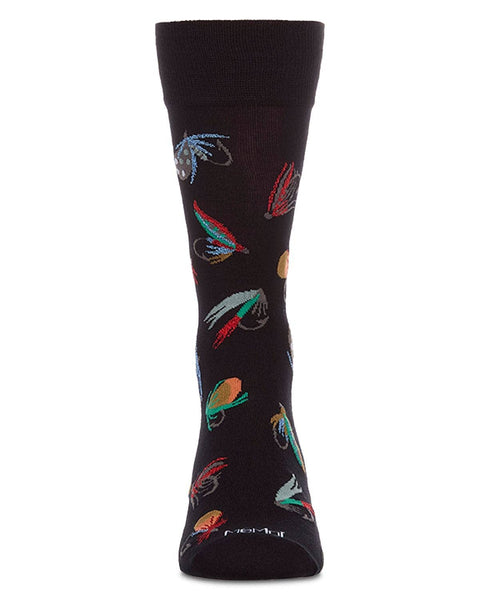 Fly Fishing Men`s Bamboo Crew: Black / 10-13