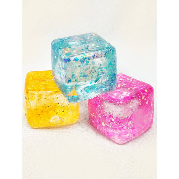 Viral Glitter Ice Cube Squishy Toy: MIX COLOR