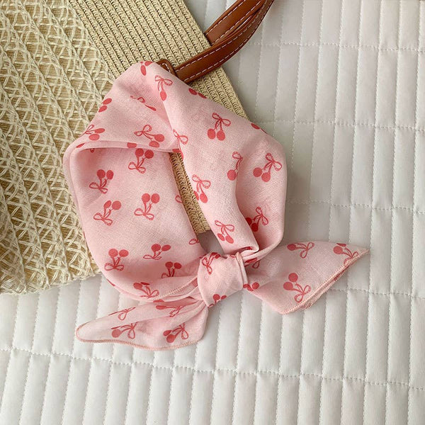 Maillard style French polka dots red square scarf Bandana - Lulu Bella Boutique