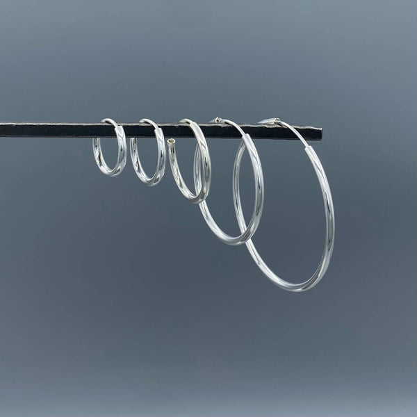 2mm Sterling Silver Endless Hoops: 16mm - Lulu Bella Boutique