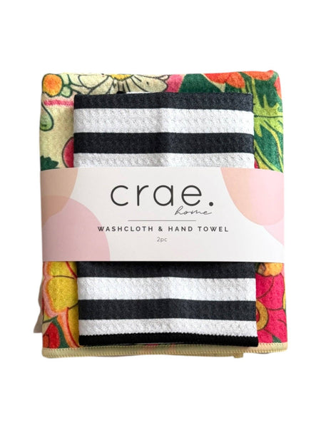 Camellia/Betsy: Double Sided-Hand Towel Washcloth Set - Lulu Bella Boutique