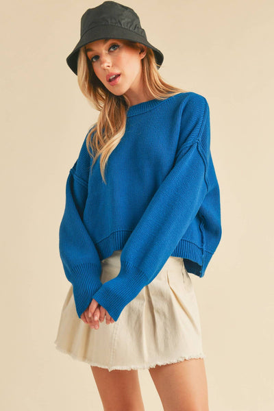 3115CK Regina Sweater 2: Cobalt / S / Knit - Lulu Bella Boutique