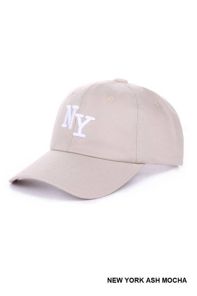 City Logo Embroidered Monogram Baseball Cap Hat: LA BLACK / 1 (ONE SIZE) - Lulu Bella Boutique