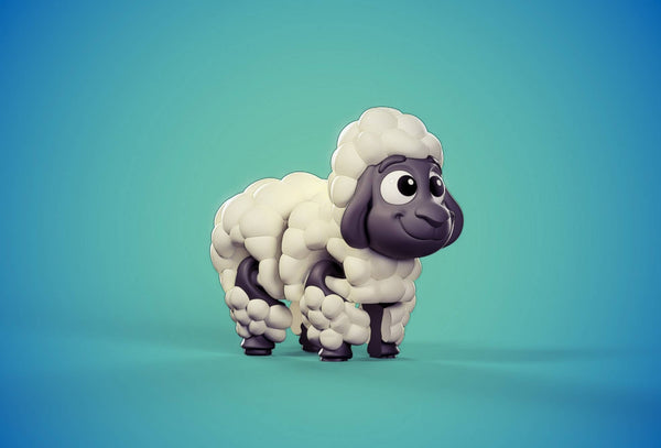 Blacknose Sheep 3D Printed Articulated Fidget Toy: Baby - 2.5" - Lulu Bella Boutique