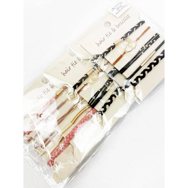 Boho Inspired HEART Theme Hair Tie Bracelets: MIX COLOR / ONE(6) - Lulu Bella Boutique