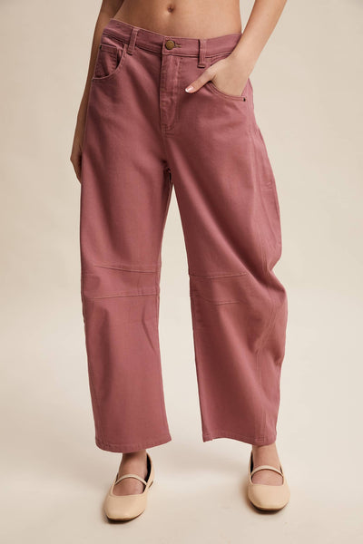 Utility Barrel Pants LP0270: Berry / Contemporary / S - Lulu Bella Boutique