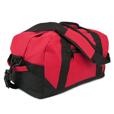 DALIX 14" Small Duffle Bag Two Toned Gym Travel Bag: Red - Lulu Bella Boutique