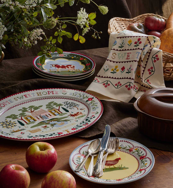 Home Sweet Home Large Porcelain Serving Platter - Lulu Bella Boutique