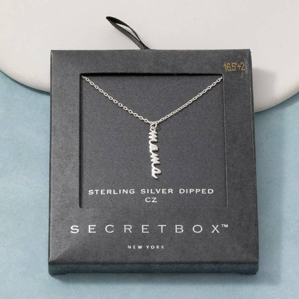 14K Gold Dipped Mama Script Pendant Necklace: GD - Lulu Bella Boutique