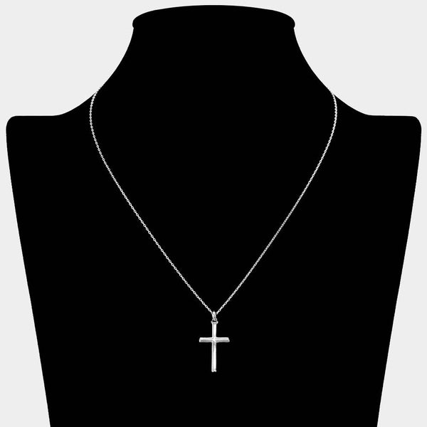 SECRET BOX_14K Gold Dipped Cross Pendant Necklace
: Silver