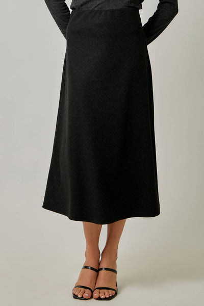 Essential Wool Blend Midi Skirt: Black