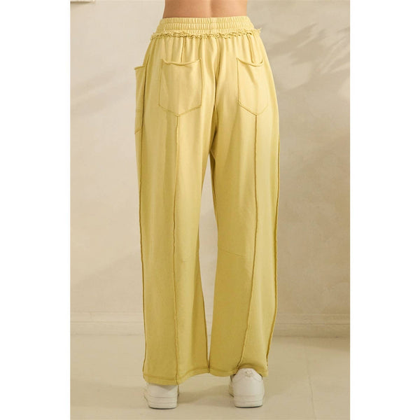 Cropped Lounge Set: Yellow / M - Lulu Bella Boutique