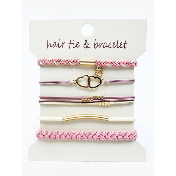 Boho Inspired HEART Theme Hair Tie Bracelets: MIX COLOR / ONE(6) - Lulu Bella Boutique