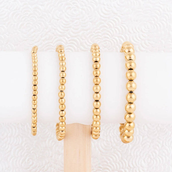 14K Gold Filled PLUS™ Metal Bead Stretch Bracelet: Gold / 6mm