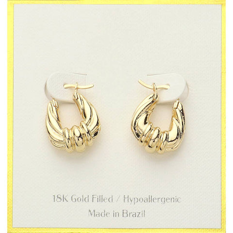 18K Gold Filled Hypoallergenic Mini Doorknocker Earrings